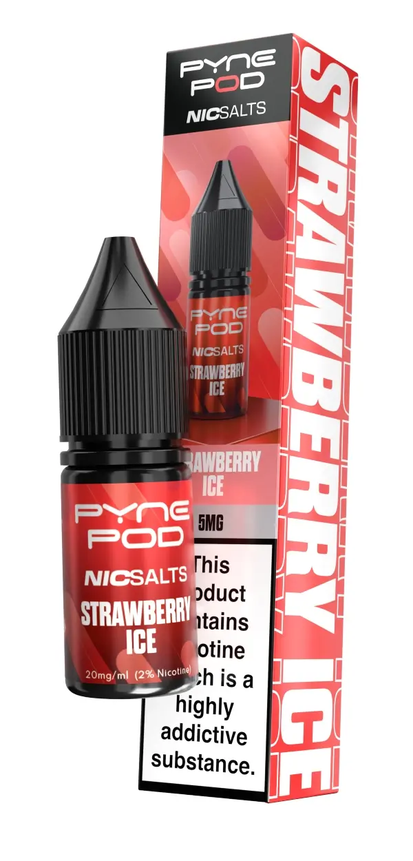 Strawberry Ice Nic Salt E-Liquid by Pyne Pod 10ml - 5mg
